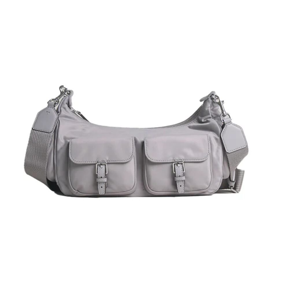 Tory Burch Women's Nylon Convertible Shoulder Bag in Bay Gray